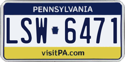 PA license plate LSW6471