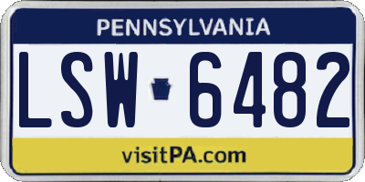 PA license plate LSW6482