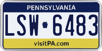 PA license plate LSW6483