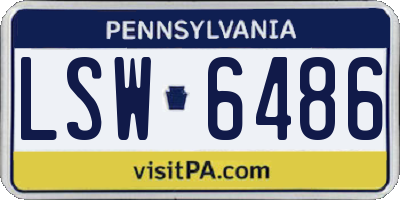 PA license plate LSW6486