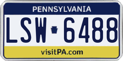 PA license plate LSW6488