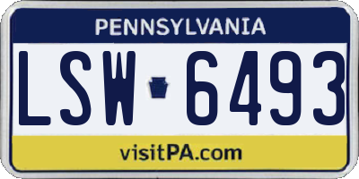 PA license plate LSW6493