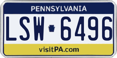 PA license plate LSW6496