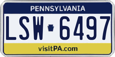 PA license plate LSW6497