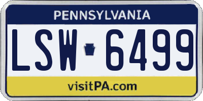 PA license plate LSW6499