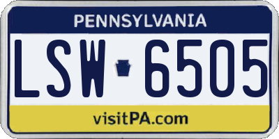 PA license plate LSW6505