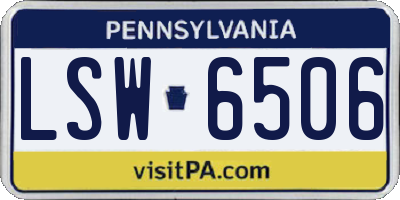 PA license plate LSW6506
