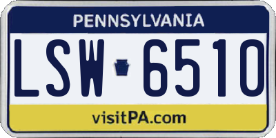 PA license plate LSW6510
