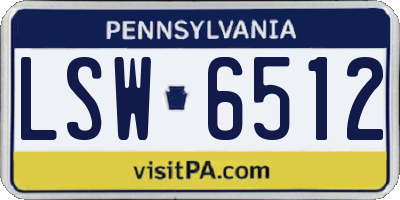 PA license plate LSW6512