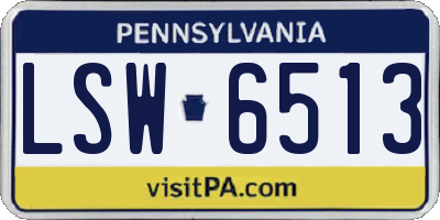 PA license plate LSW6513