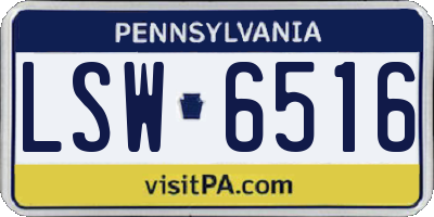 PA license plate LSW6516