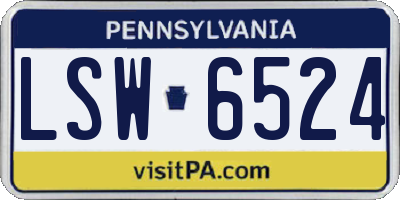 PA license plate LSW6524