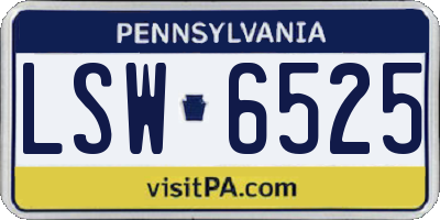 PA license plate LSW6525