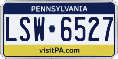 PA license plate LSW6527