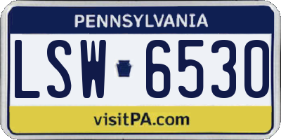 PA license plate LSW6530