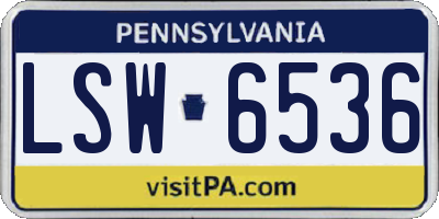PA license plate LSW6536