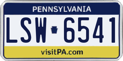 PA license plate LSW6541