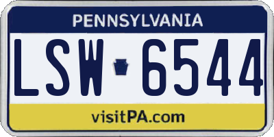 PA license plate LSW6544