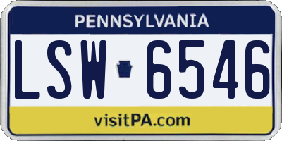 PA license plate LSW6546