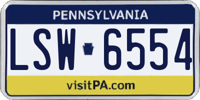 PA license plate LSW6554