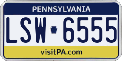 PA license plate LSW6555