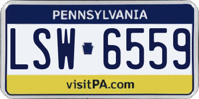 PA license plate LSW6559