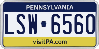 PA license plate LSW6560