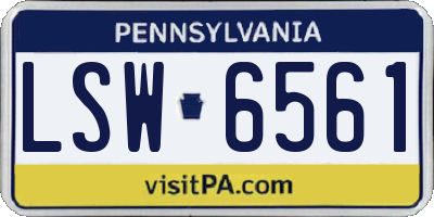 PA license plate LSW6561