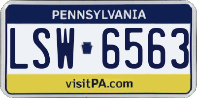 PA license plate LSW6563