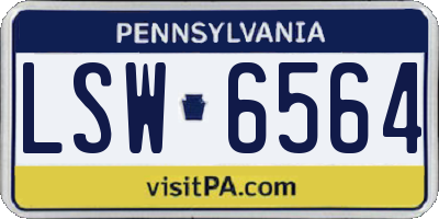 PA license plate LSW6564