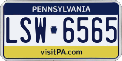 PA license plate LSW6565