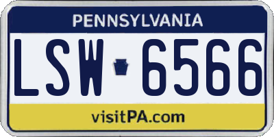 PA license plate LSW6566