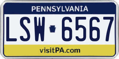 PA license plate LSW6567