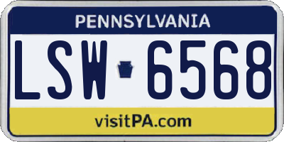 PA license plate LSW6568