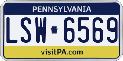 PA license plate LSW6569