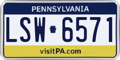 PA license plate LSW6571