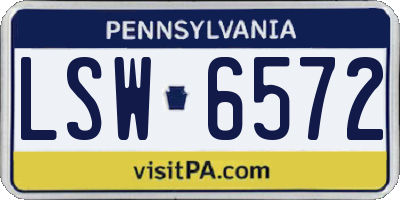 PA license plate LSW6572