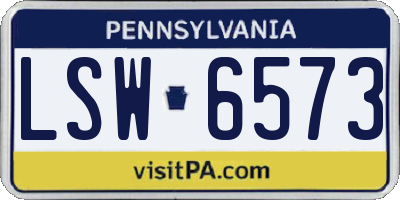 PA license plate LSW6573