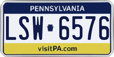 PA license plate LSW6576