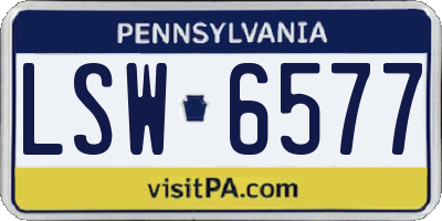 PA license plate LSW6577