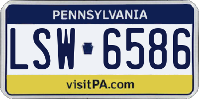 PA license plate LSW6586