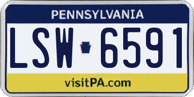 PA license plate LSW6591