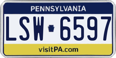 PA license plate LSW6597