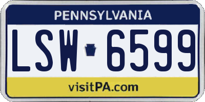 PA license plate LSW6599