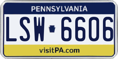 PA license plate LSW6606