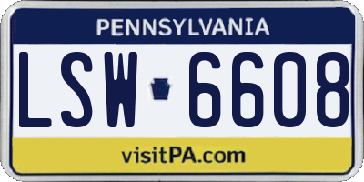 PA license plate LSW6608