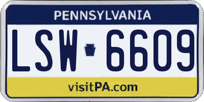 PA license plate LSW6609