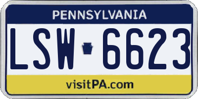 PA license plate LSW6623