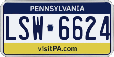 PA license plate LSW6624
