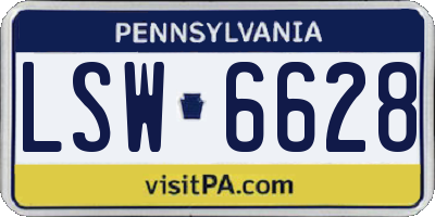 PA license plate LSW6628